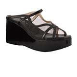 Black Noir Mesh Wedges