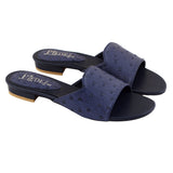 Navy Blue Textured Flat