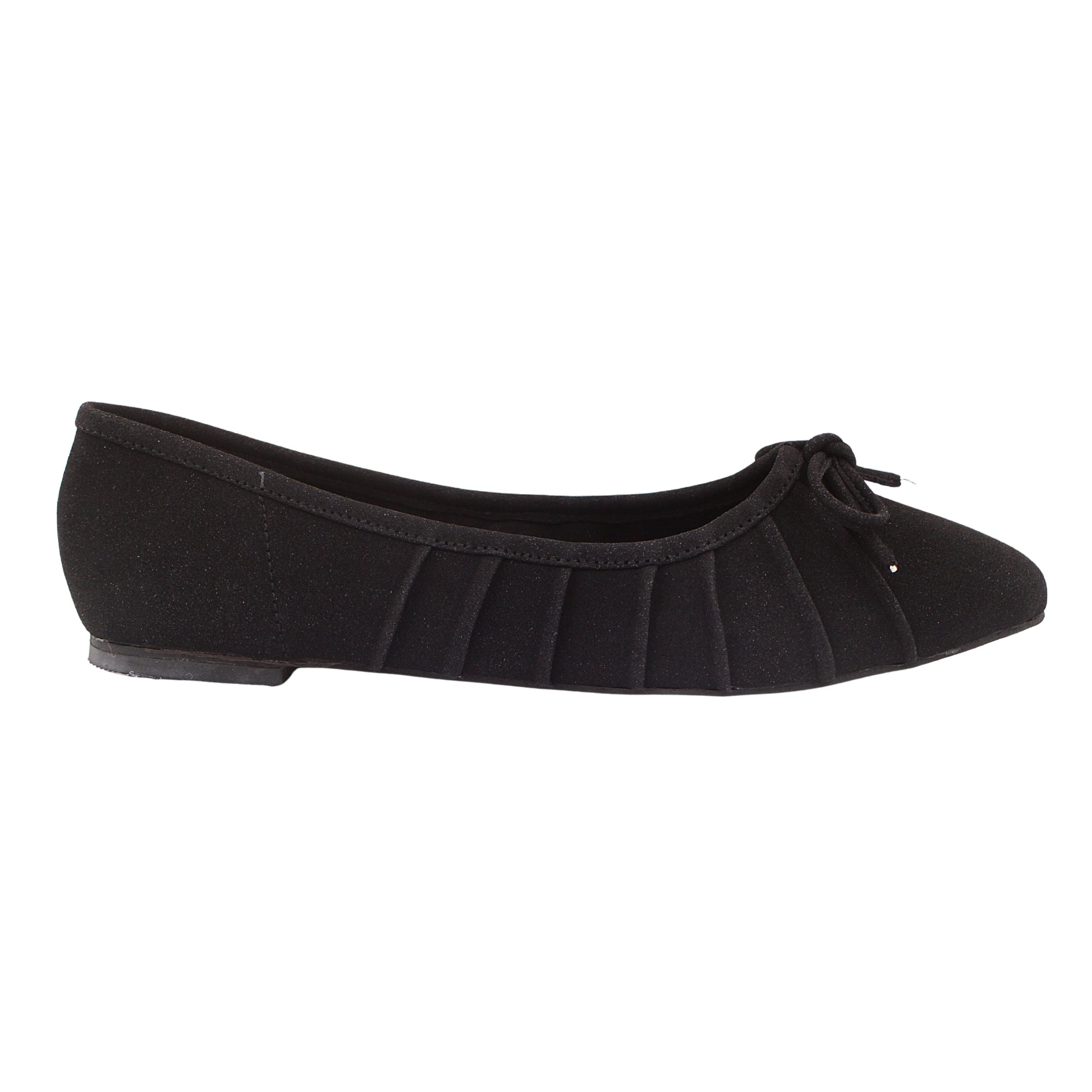 Black Suede Flat Pumps