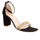 Black Embellishment Heels Sandal