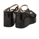 Black Noir Mesh Wedges