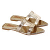 Golden Croc-Pattern Slides