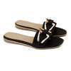 Black Buckle-Strap Open-Toe