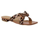 Mustard Leopard Print Bow Flat