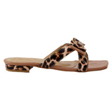Mustard Leopard Print Bow Flat