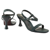 Dark Green Ankle Strap Sandals