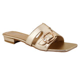 Golden Square-Toe Flats