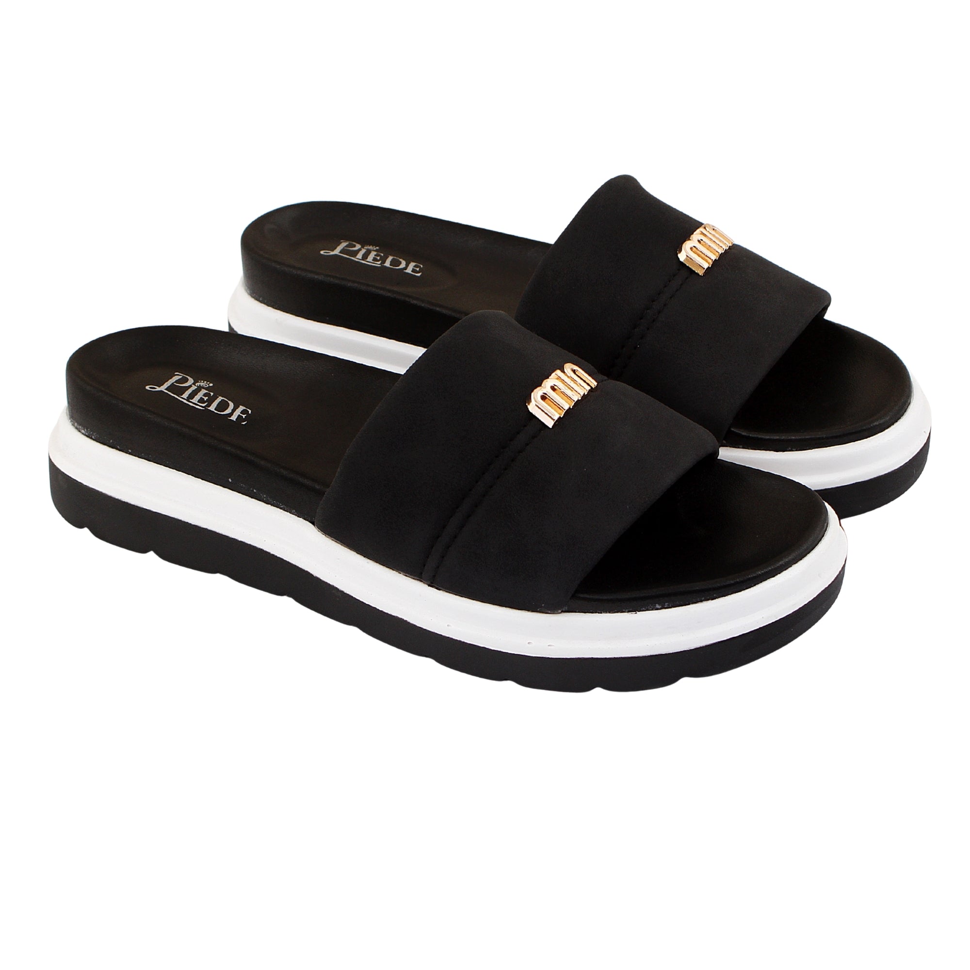 Black Medicated Sole Slide