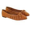 Brown Suede Flat Pumps