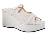 White Noir Mesh Wedges