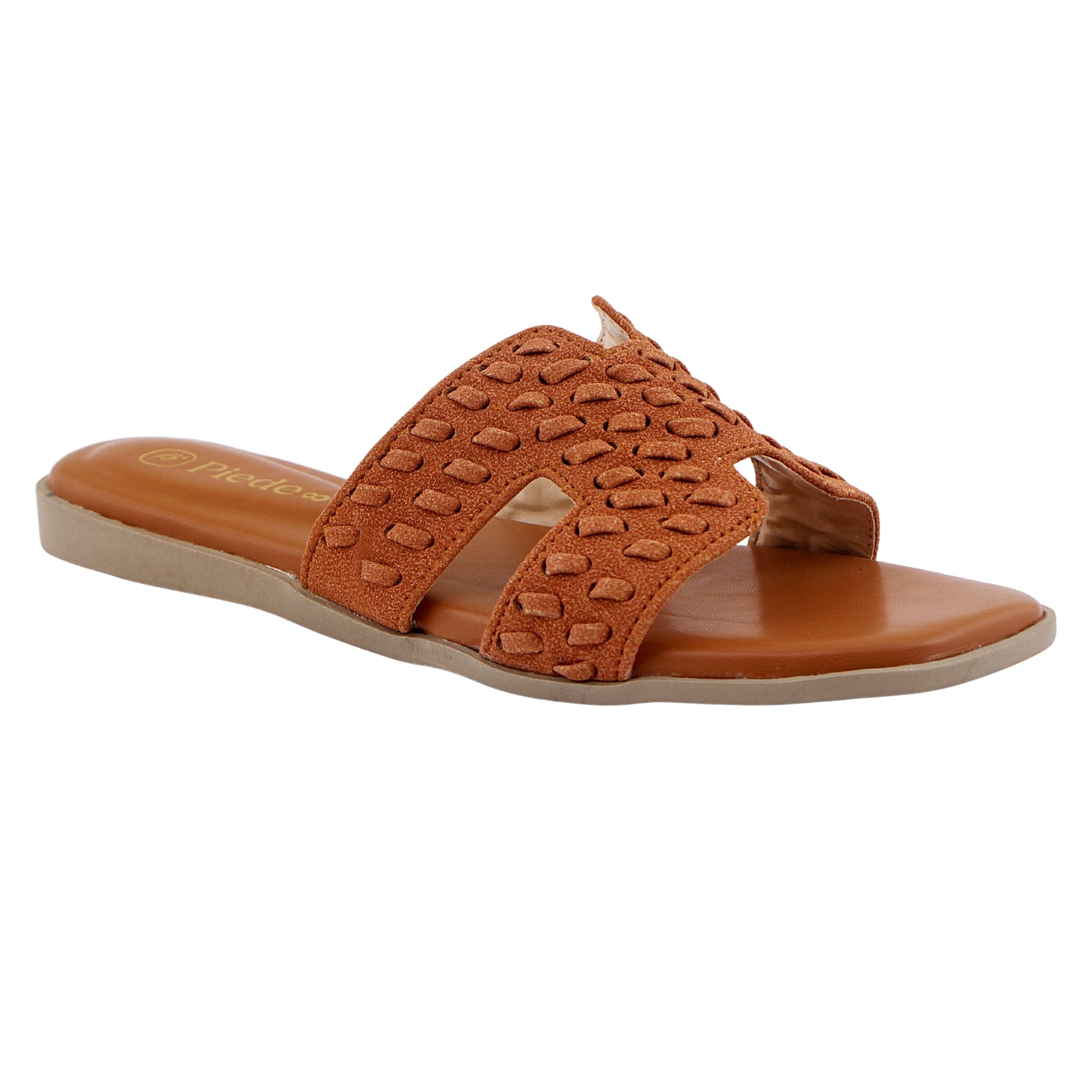 Earthy Brown Woven Strap Flats
