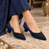 Navy Blue Court Shoe