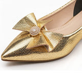 Golden Pointed-Toe Pumps