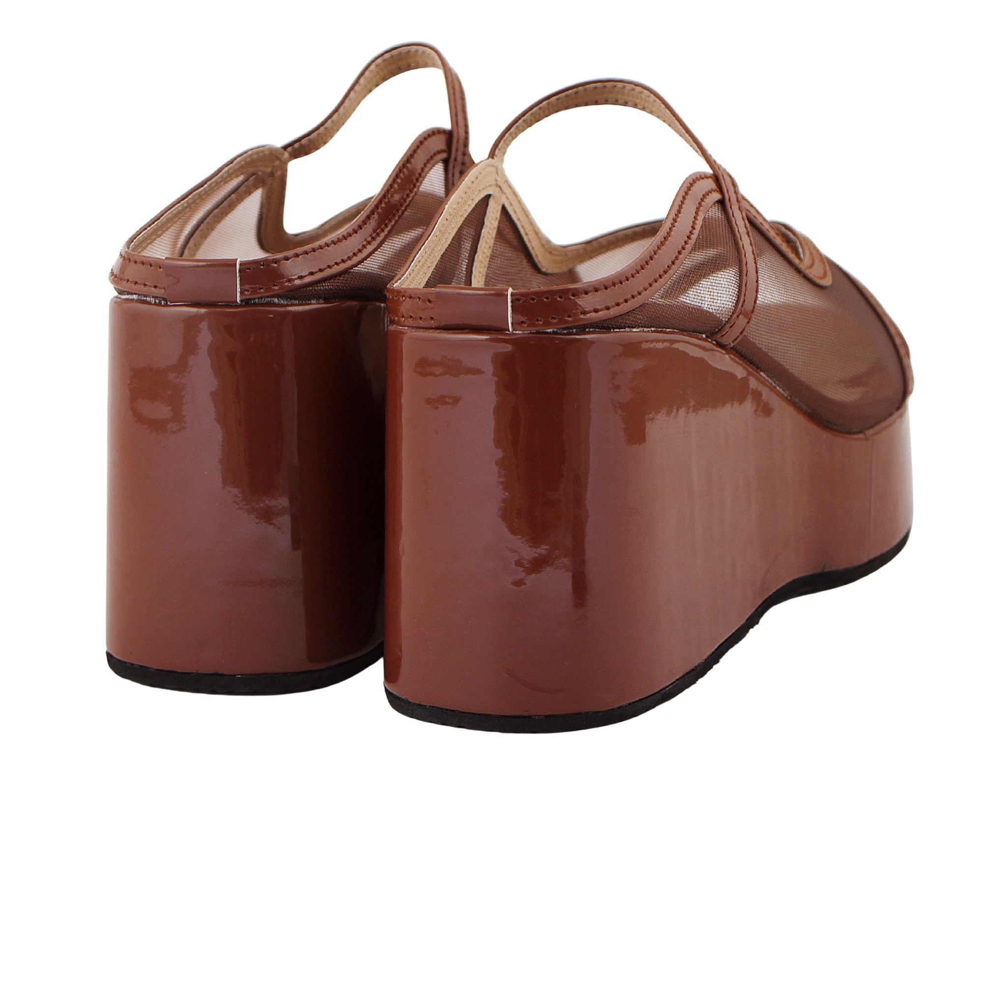 Coffe Noir Mesh Wedges