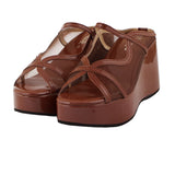 Coffe Noir Mesh Wedges