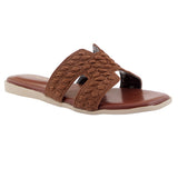 Brown Woven Strap Flats