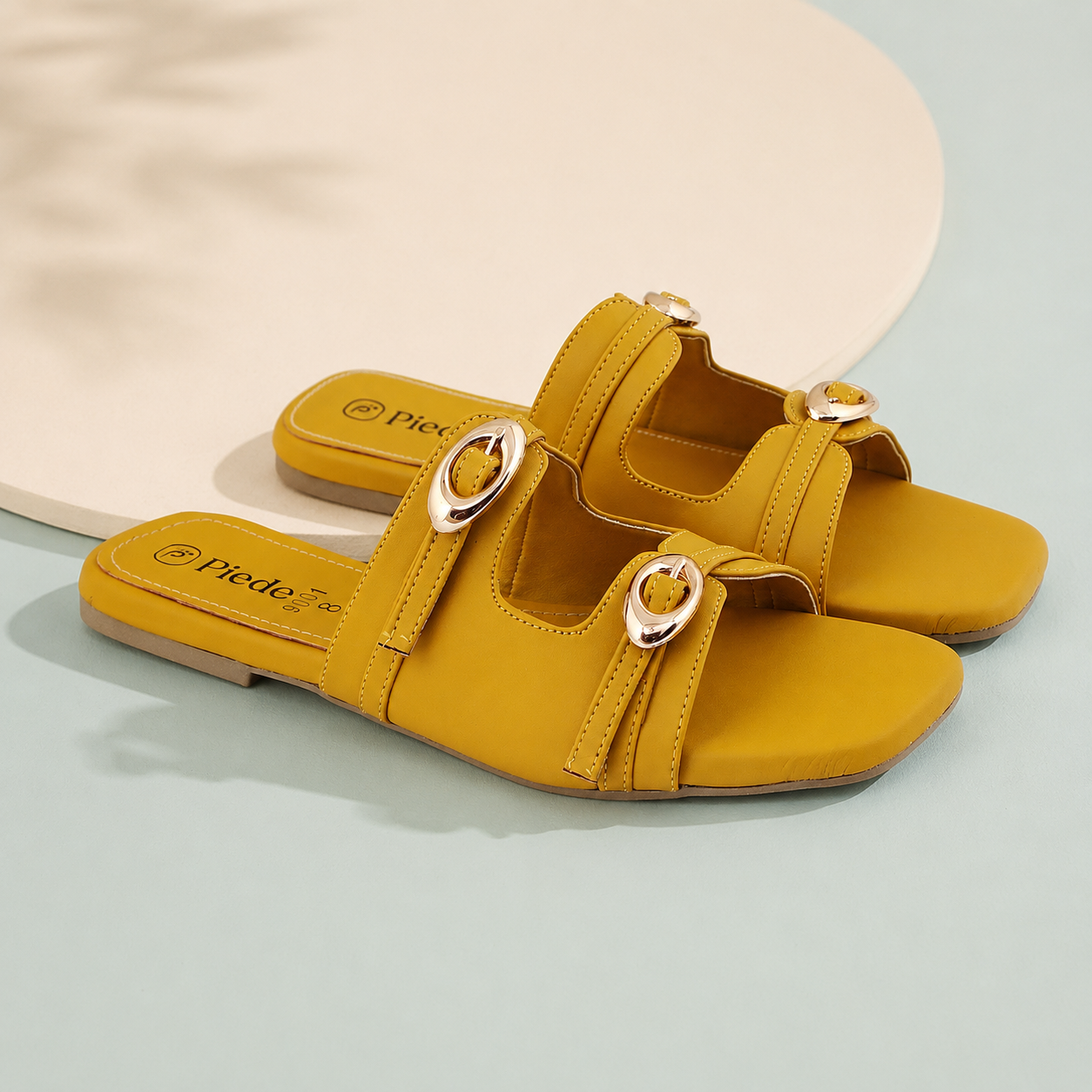 Yellow Double-Strap Flats