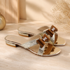 Golden Glitter Bow Flat
