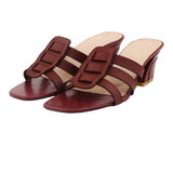 Maroon Strata Heel slip-on