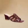 Maroon Strata Heel slip-on