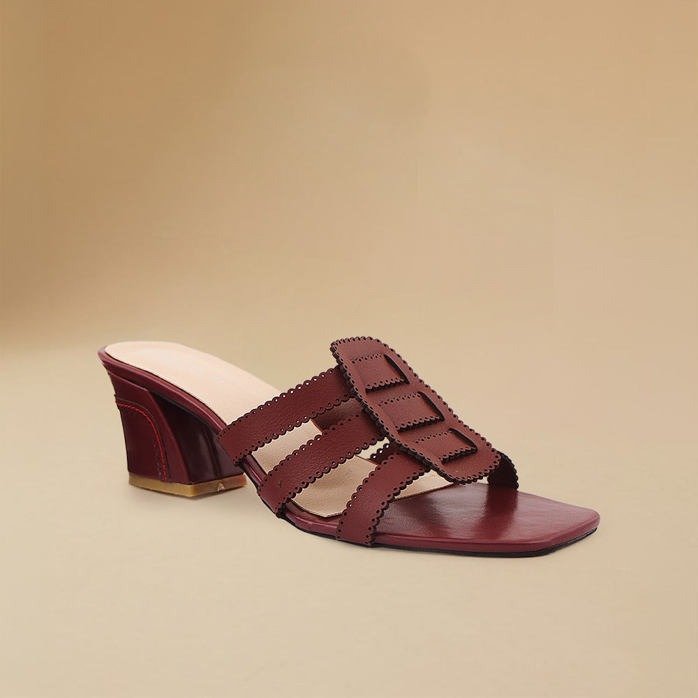 Maroon Strata Heel slip-on