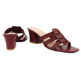 Maroon Strata Heel slip-on