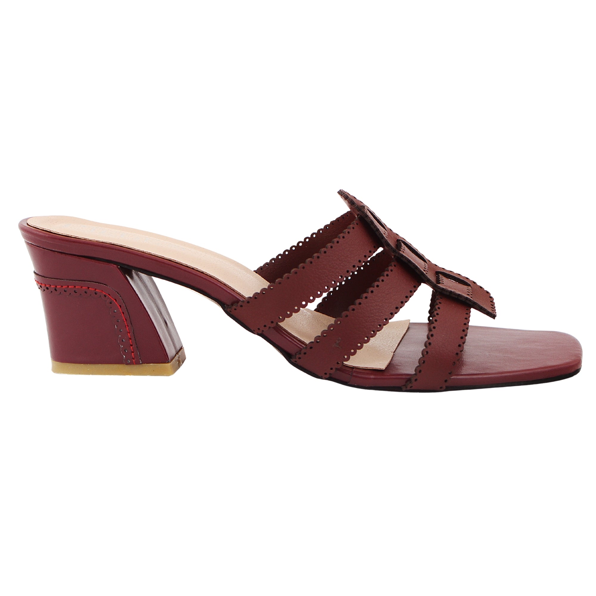 Maroon Strata Heel slip-on