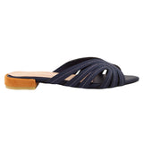 Navy Stitch Slip-On Flat