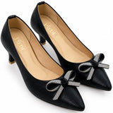 Black Kitten Heel Pump