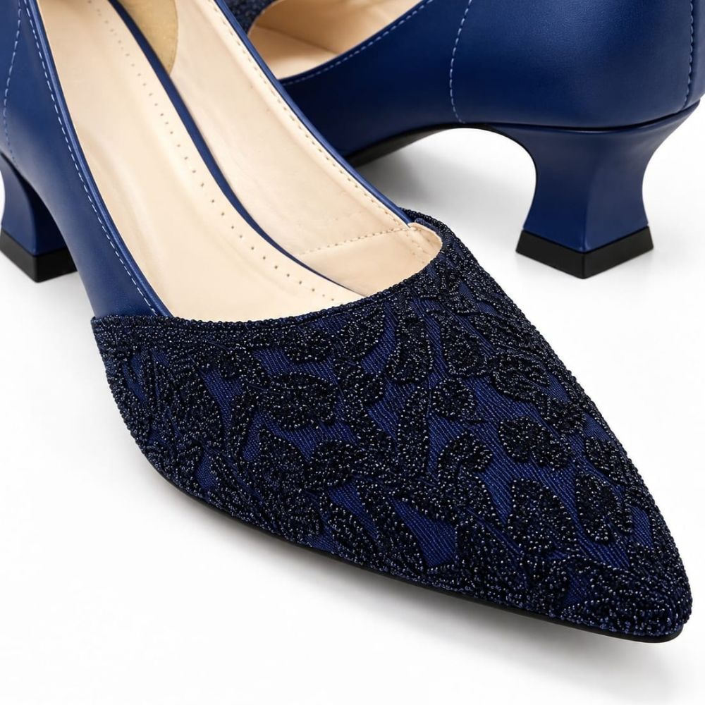 Navy Blue Court Shoe