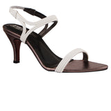 Grey White Strappy French Heel