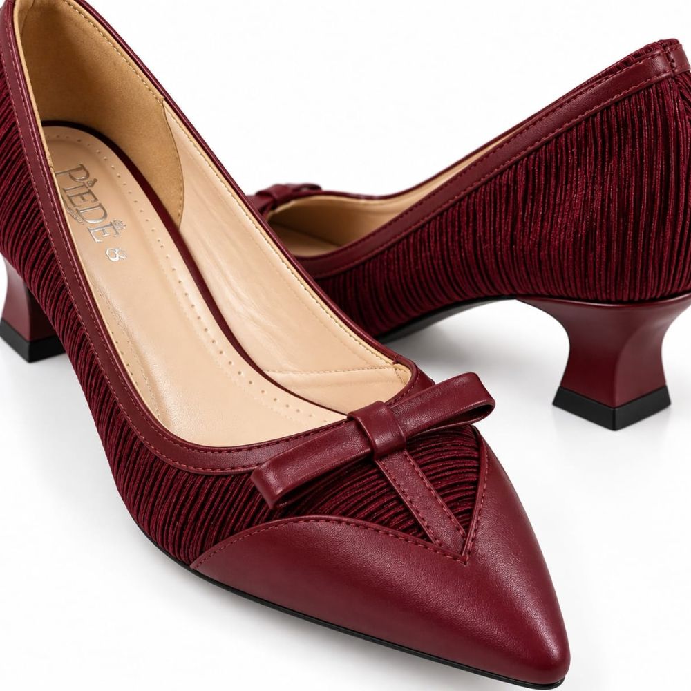 Maroon Classic Bow Pumps