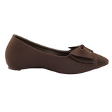 Chocolate Brown Bow Ballet Flat Pumps
