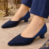 Navy Blue Court Shoe