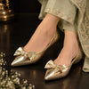 Golden Pointed-Toe Pumps