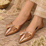 Bronze Pointed-Toe Pumps