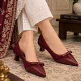 Maroon Classic Bow Pumps