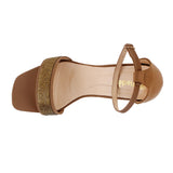 Cream Ornamented Heels Sandal