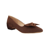 Brown Suede Bow Pumps