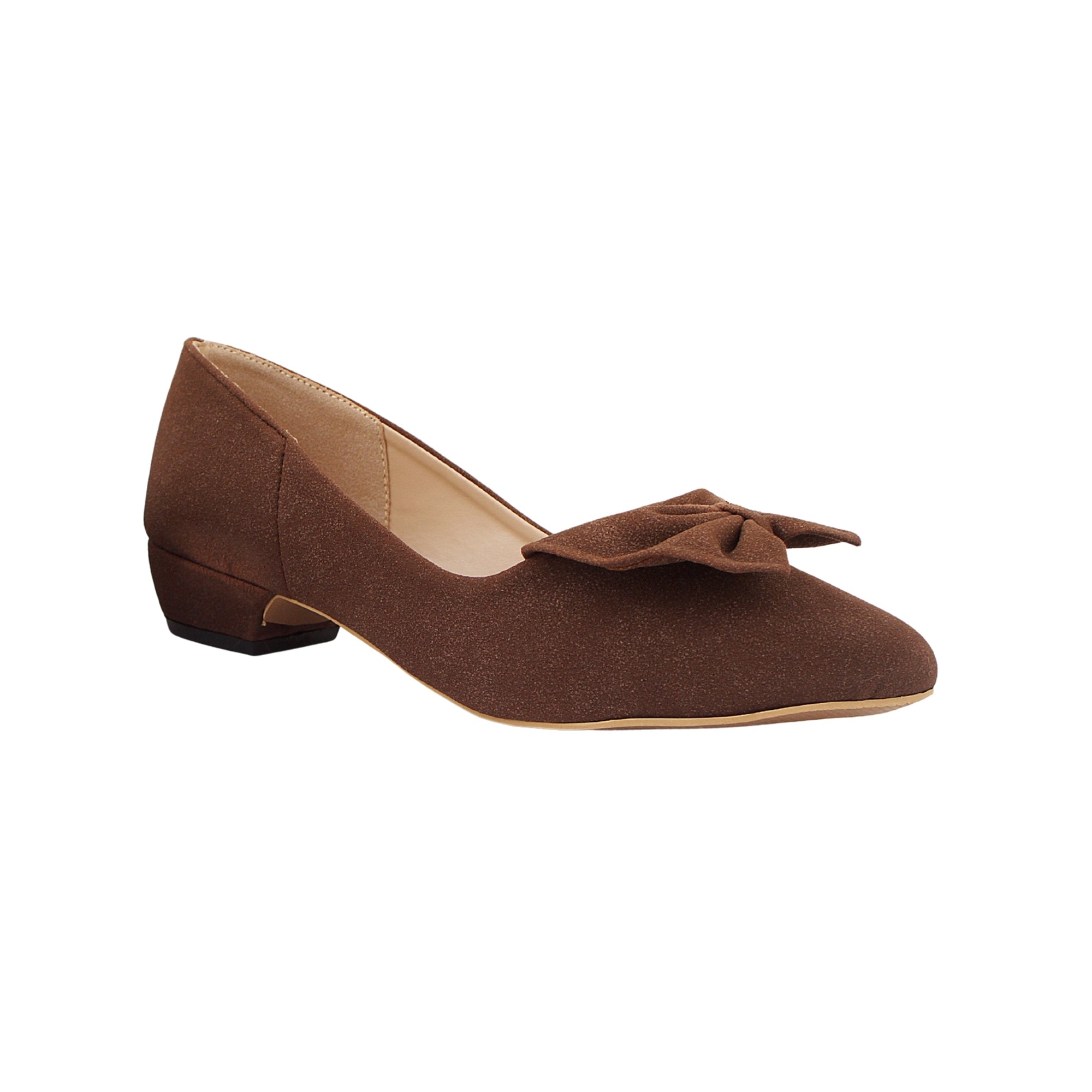 Brown Suede Bow Pumps