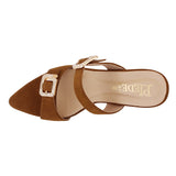 Copper Suede Buckle Heels