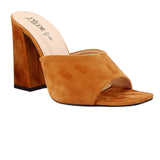 Mustard Suede Block Heels