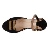 Black Heels With Gold Straps
