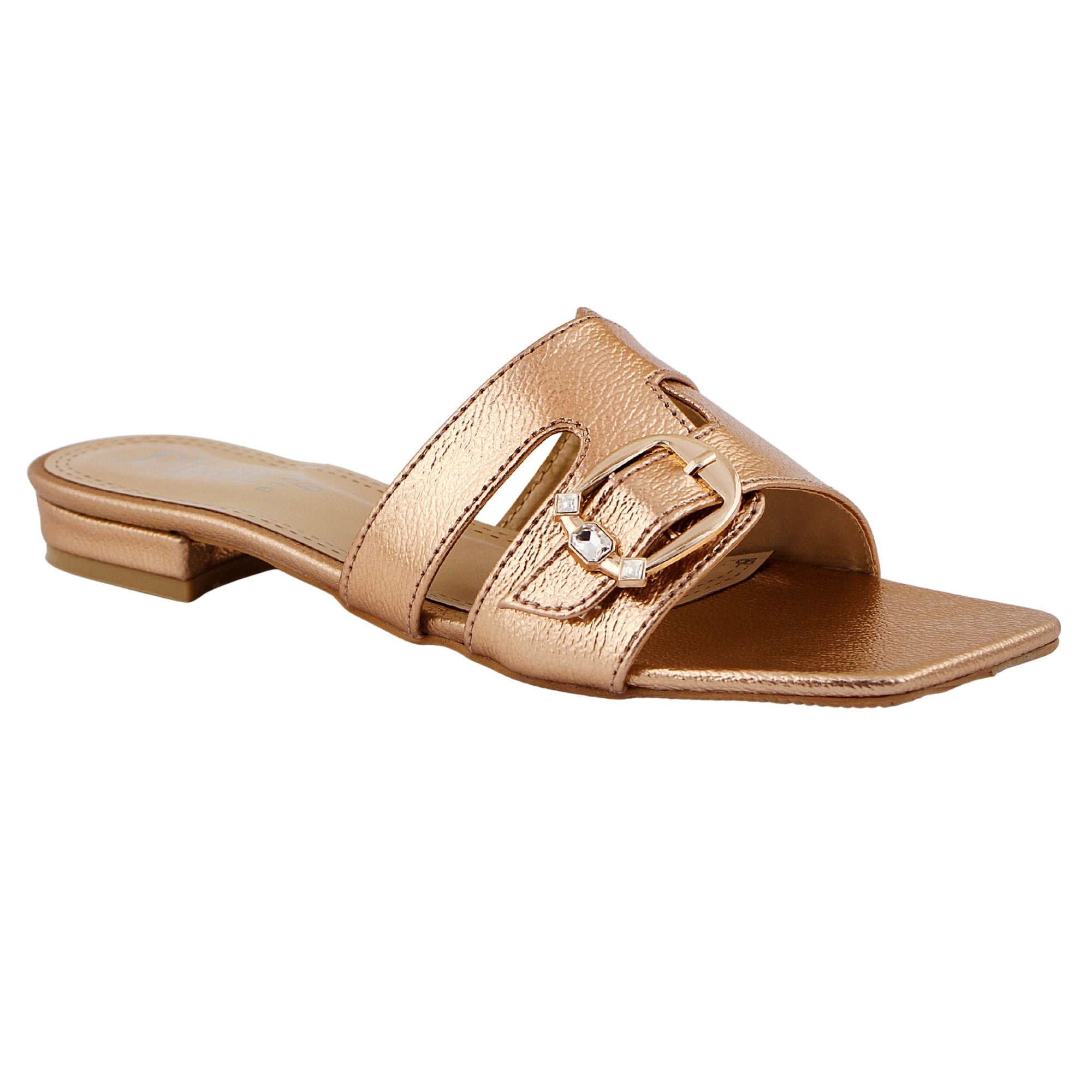 Peach Square-Toe Flats