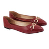 Burgundy Pointed Toe Slip-On Pumps