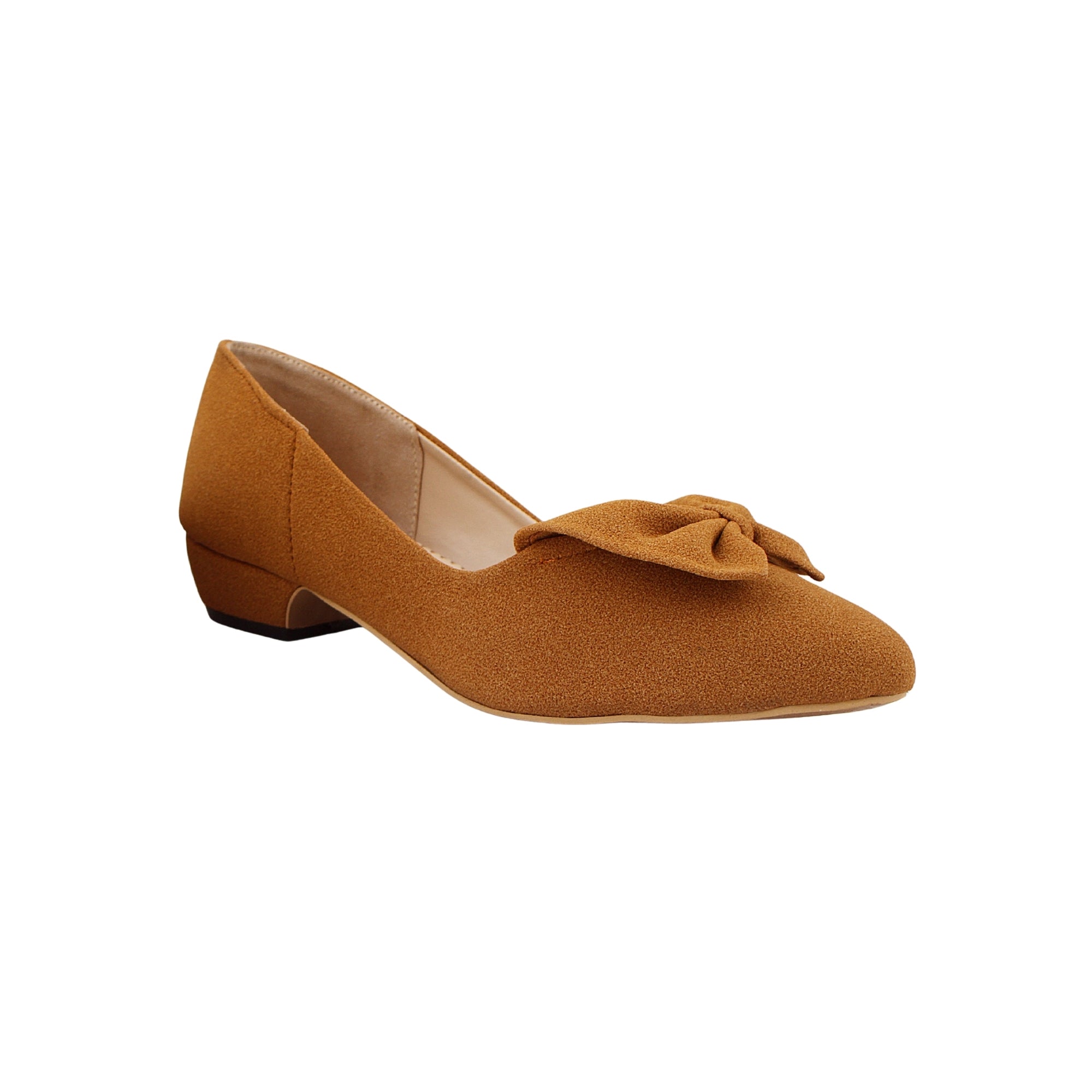 Mustard Suede Bow Pumps