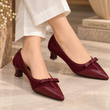 Maroon Classic Bow Pumps