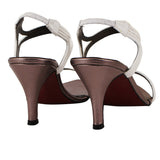 Grey White Strappy French Heel