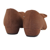 Brown Suede Bow Pumps