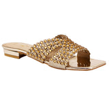 Golden Stone-Embellished Flats